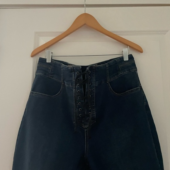Free People We the Free Crvy Lace Up High Rise Jeans - Picture 8 of 8